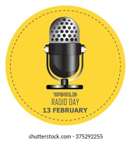 World Radio Day. Retro microphone. Vector illustration