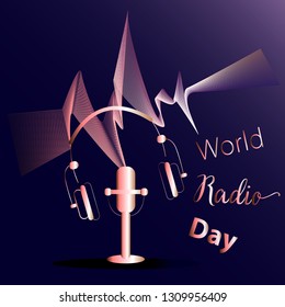 World Radio Day. Template for poster, advertising, banner for international radio day.Vector.