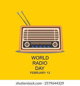 world radio day template poster