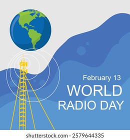 world radio day template poster