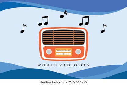 world radio day template poster