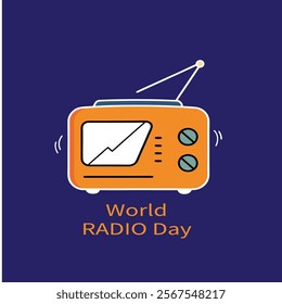 World radio day vector background 