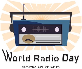 World radio day vector cool design background