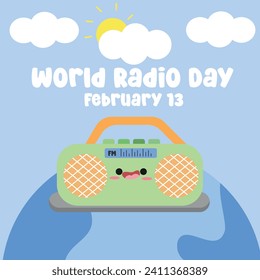 World Radio Day vector design perfect for the celebration of the day.