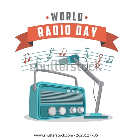 world radio day vector design concept