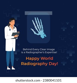 World Radiography Day, November 8th. Social Media Vector Illustration Template