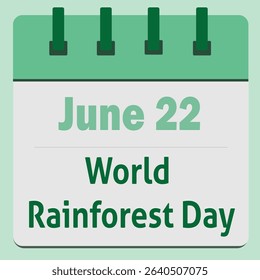 World Rainforest Day Announcement Reminder Calendar 
