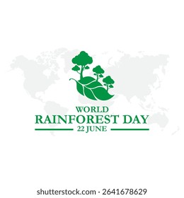World Rainforest Day vector design template. rainforest leaf vector design. World Rainforest Day, celebrated on June 22nd, flat design. eps 10.