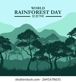 World Rainforest Day vector design template. rainforest leaf vector design. World Rainforest Day, celebrated on June 22nd, flat design. eps 10.