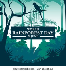 World Rainforest Day vector design template. rainforest leaf vector design. World Rainforest Day, celebrated on June 22nd, flat design. eps 10.