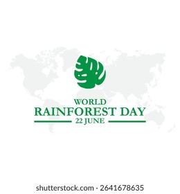 World Rainforest Day vector design template. rainforest leaf vector design. World Rainforest Day, celebrated on June 22nd, flat design. eps 10.