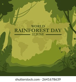 World Rainforest Day vector design template. rainforest leaf vector design. World Rainforest Day, celebrated on June 22nd, flat design. eps 10.