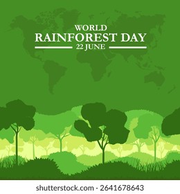 World Rainforest Day vector design template. rainforest leaf vector design. World Rainforest Day, celebrated on June 22nd, flat design. eps 10.
