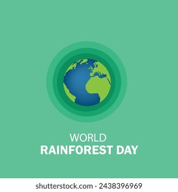 World Rainforest Day vector graphic is great for World Rainforest Day celebrations. flat design. flyer design. flat illustration. Simple and Elegant Design