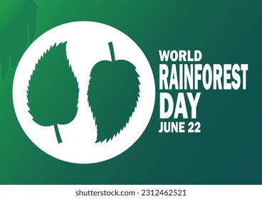 Ilustración vectorial del Día Mundial de la Selva Tropical. 22 de junio. Adecuado para tarjetas de felicitación, afiches y banner.