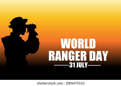 World ranger day 31 July, vector illustration.