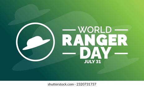 World Ranger Day background, banner, poster and card design template with standard color celebrated in july.