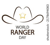 World ranger day hat, vector art illustration.