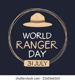 World Ranger Day, held on 31 July.