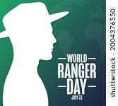 World Ranger Day. July 31. Holiday concept. Template for background, banner, card, poster with text inscription. Vector EPS10 illustration