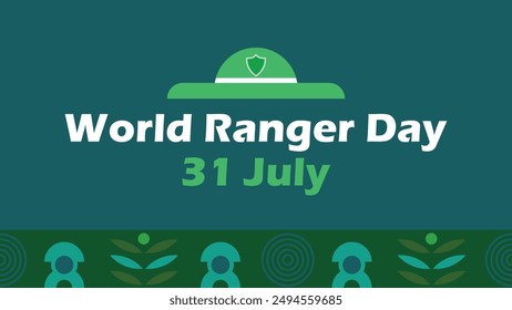 Diseño del Anuncio de Vector del Día Mundial del Guardabosques. Feliz Día Mundial del Ranger moderna ilustración de póster gráfico mínimo.