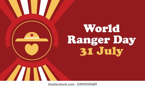 Diseño del Anuncio de Vector del Día Mundial del Guardabosques. Feliz Día Mundial del Ranger moderna ilustración de póster gráfico mínimo.