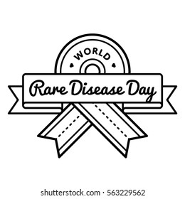 World Rare Disease Day emblem isolated vector illustration on white background. 28 february medical healthcare holiday event label, greeting card decoration graphic element