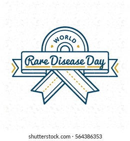 World Rare Disease Day emblem isolated vector illustration on white background. 28 february medical healthcare holiday event label, greeting card decoration graphic element