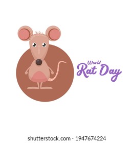 World Rat Day banner with Vector cartoon funny mouse animal isolated on white background. Little cute smiling mice character