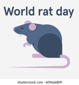 World rat day. Flat vector stock illustration