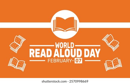 World Read Aloud Day background template. Perfect for banners, cards, posters, and social media. Vector design with text inscription and classic color for a professional look