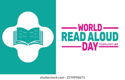 World Read Aloud Day background template. Perfect for banners, cards, posters, and social media. Vector design with text inscription and classic color for a professional look