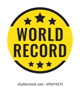 World Record. Badge, Icon, Logo. Flat Vector Illustration On White Background.
