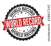World record sign or stamp on white background, vector illustration