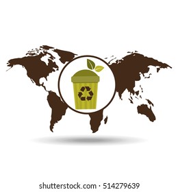 world recycling trash can design graphic vector illustration eps 10