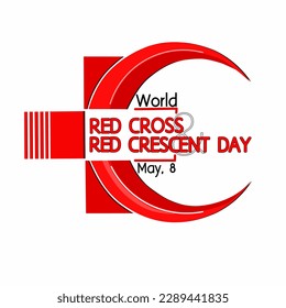 World Red Cross and Red Crescent Day on May, 8 icon logo for medical and healthcare