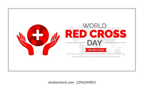 World Red Cross Day background or banner design template celebrated in 8 may.