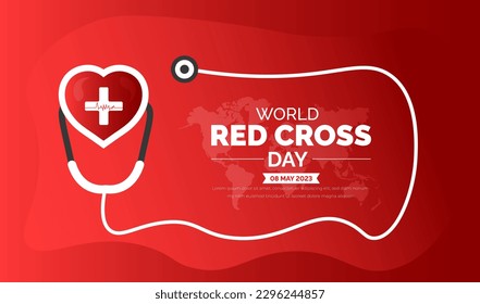 World Red Cross Day background or banner design template celebrated in 8 may.