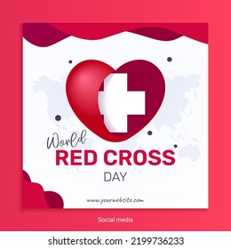 World red cross day concept vector illustration,  red cross health concept with vector elements.