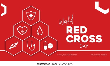 World red cross day concept vector illustration,  red cross health concept with vector elements