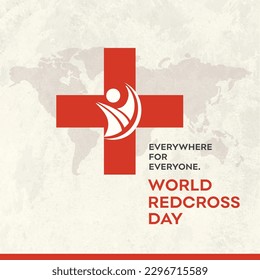 Día Mundial de la Cruz Roja, 8 de mayo, Internacional, Mapa Mundial, Vector de plantillas de diseño de medios sociales 
