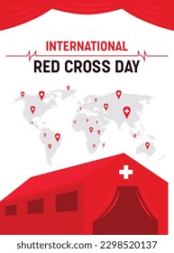 World red cross day social media story feed mockup template vector illustration