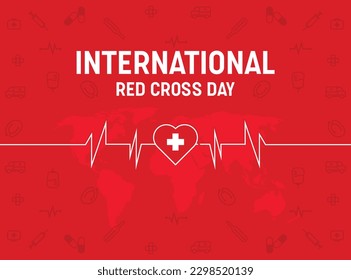 World red cross day social media story feed mockup template vector illustration