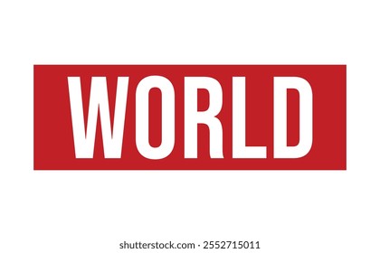 MUNDO Sello de goma rojo sobre fondo blanco. SIGNO DE SELLO MUNDIAL. Sello del MUNDO.