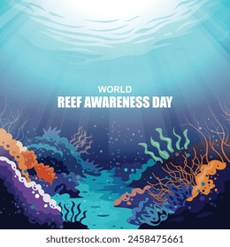 World Reef Awareness Day background. Vector illustration.