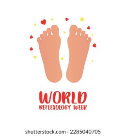 Semana Mundial de la Reflexología. Diseño adecuado para carteles y pancartas de tarjetas de felicitación