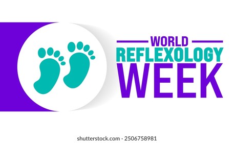 World Reflexology Week is observed every year in September. Holiday concept. Template for background, banner, card, poster, placard, design template with unique shapes with standard color.