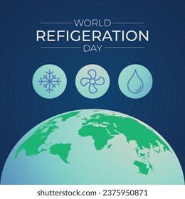 Plantilla de diseño del Día Mundial de la Refrigeración para uso de celebración. diseño de vector de globo. diseño plano. vector eps 10.
