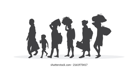 Día Mundial de los Refugiados. 20 de junio vectorial. Antecedentes del concepto del Día Internacional de la Inmigración. Ilustración plana o fondo de concepto vectorial para diseño web, banner.