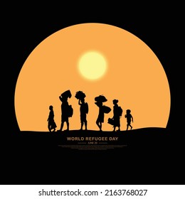 World Refugee Day. 20 June-vector. International immigration day concept background. Refugee day flat illustration for web design, banner etc.